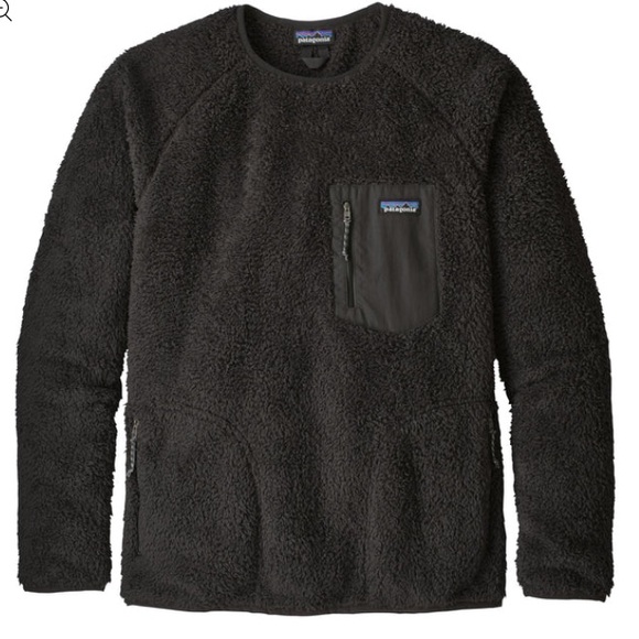 Patagonia Los Gatos Fleece Crew Pullover Size M Black
